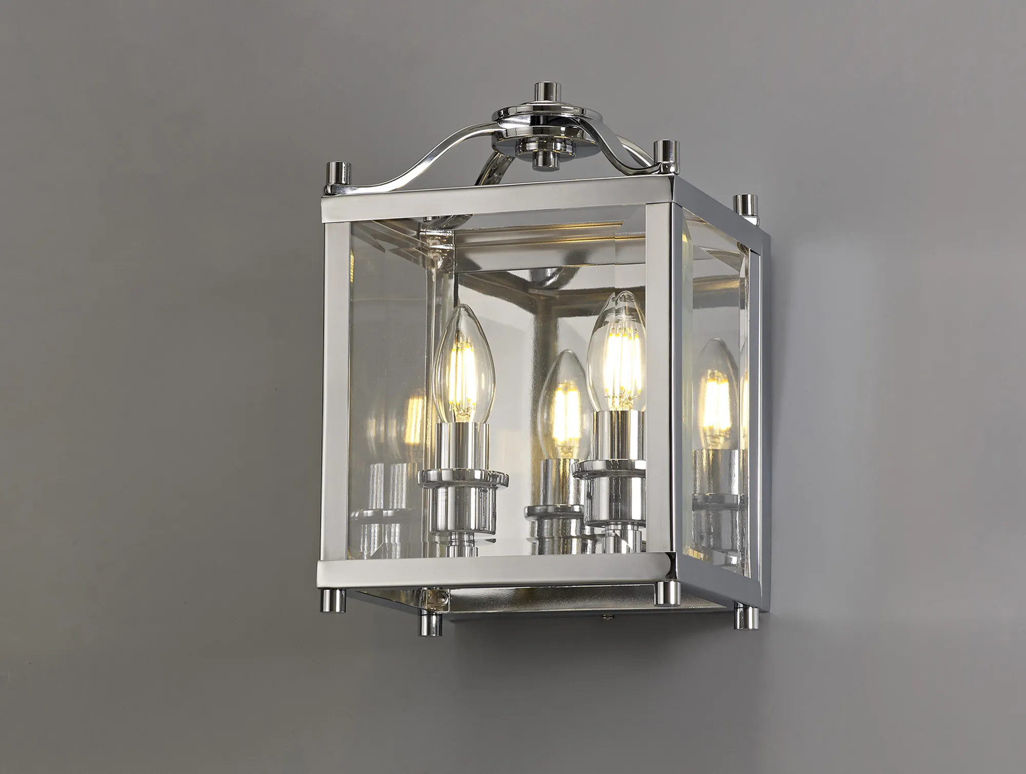 Aston Polished Chrome Wall Lights Diyas Flush Wall Lights